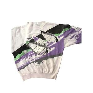 Vintage Graphic Sweatshirt with Windsurfing Design